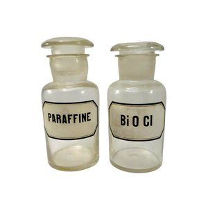 Antique Chemist Apothecary Glass Jars Bottles Germany 6.5"